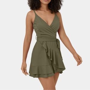 HALARA Olive Green Mini Dress